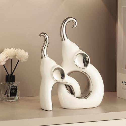 Tuioyoc Ceramic Elephant Statues Set of 2