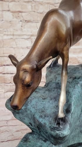 Limned Edition Signed Artist Marius Deer Bronze Sculpture