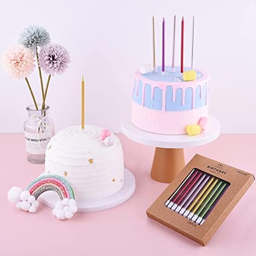 PHD CAKE Gold Long Thin Birthday Candles for Special Occasions