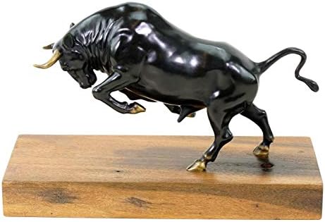 Limited Bronze Bull Sculpture on Old Ship Plank - Wall Street Stock Exchange Statue
