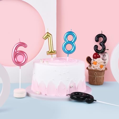 PHD Cake 276 Inch Classical Pink 3 Number Birthday Candles 1