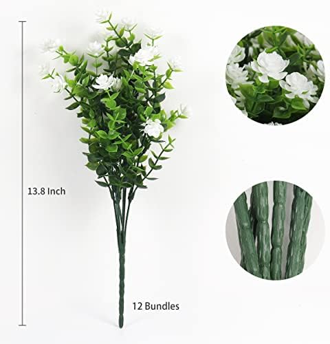 RECUTMS 12 Bundles Artificial Lotus Flowers UV Resistant Home Decor