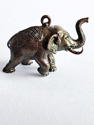 Thai Sawasdee Black Brass Elephant Statues - Miniature Home Decor