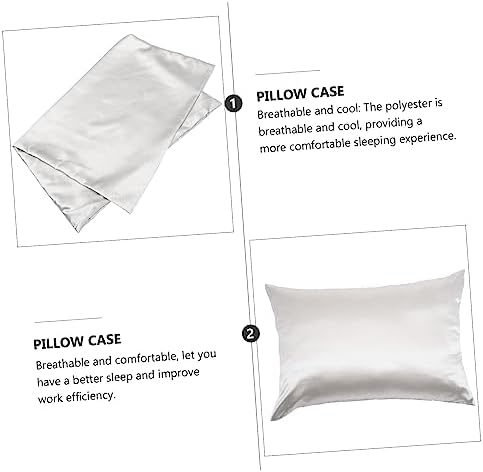 2PCS Ice Silk Pillow Covers with Zipper Design