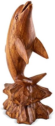G6 Collection Hand Carved Dolphin Statue 8 Inch