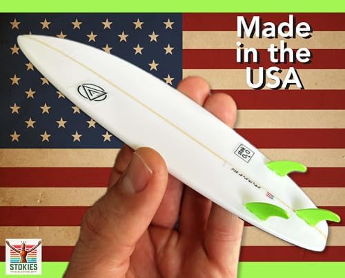 The Stokies 8 Inch Wooden Surf Figure with Real Shortboard