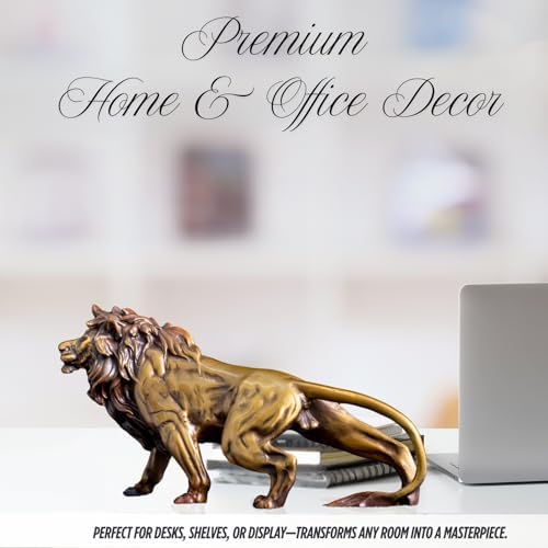 YouFine Lion Statue Bronze Sculpture Collectible Figurine