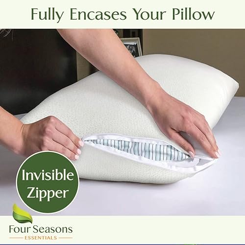 Four Seasons Essentials Waterproof Pillow Protector - Bamboo Viscose Cover