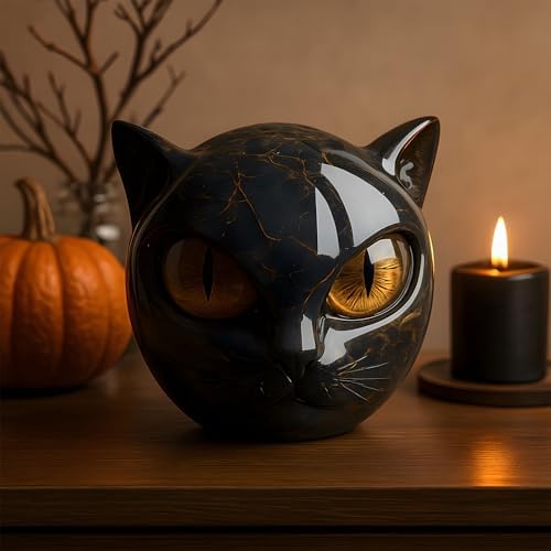 Luxury Black Cat Stone Sculpture 2PCS