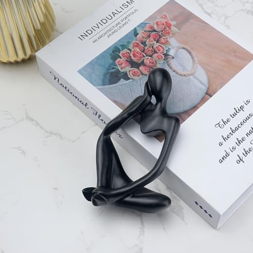 Modern Thinker Statue Home Decor Black-Right