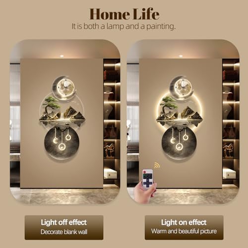 LED Light Art Wall Decor Clock 19x39IN Gold C