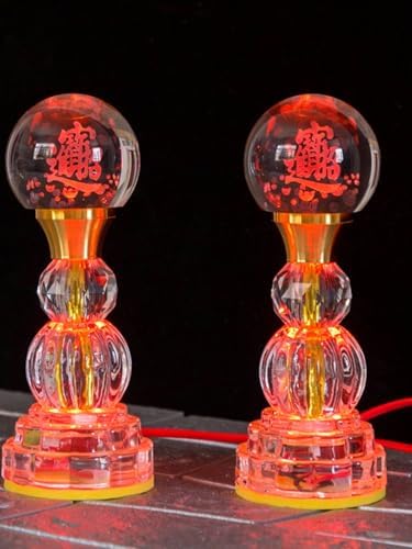 Ecqizer A-Style Colorful Crystal Lotus Lamp Pair