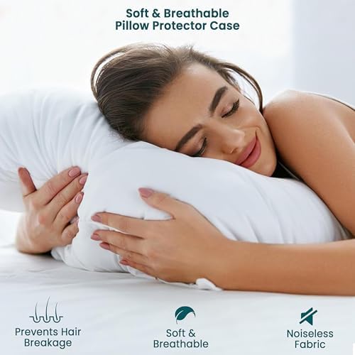 Waterproof Pillow Protectors Set of 4 with Zipper