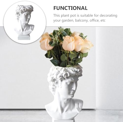 Greek Statue Pen Holder - David Bust Resin Desk Organizer 1
