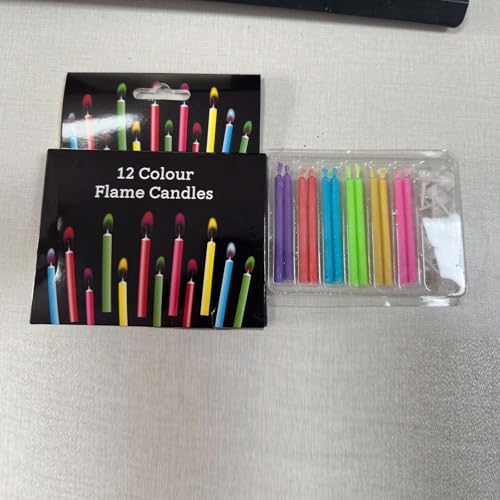 Kemladio Birthday Cake Candles with Plastic Holders 12pcs