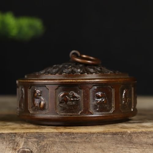 Julrybox Brass Incense Burner Antique Decor Meditation Holder