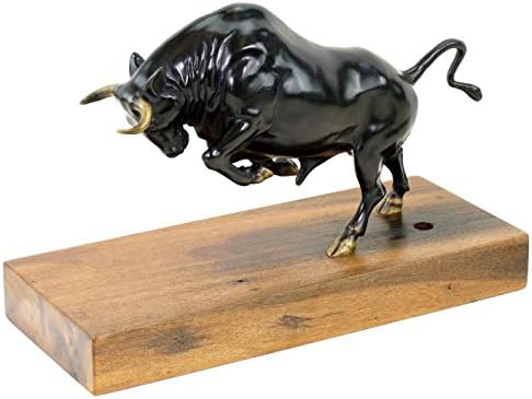 Limited Bronze Bull Sculpture on Old Ship Plank - Wall Street Stock Exchange Statue