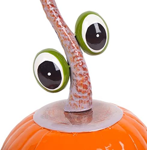 National Tree Company Floating Eyes Metal Pumpkin Statue Orange 15 in