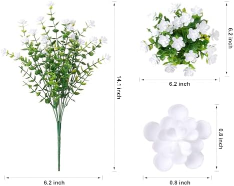 Ivydale Artificial White Flowers for Outdoor Spring Decoration