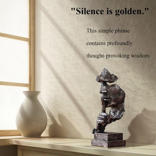 Silence is Golden Statue Modern Home Decor Sculpture