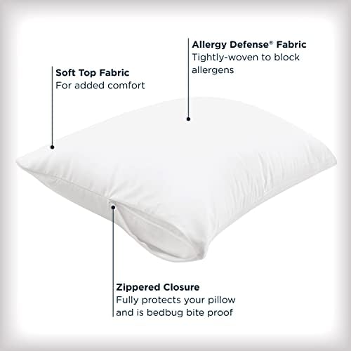 Aller-Ease Set of 2 King Pillow Protectors - Allergy Proof Moisture Wicking