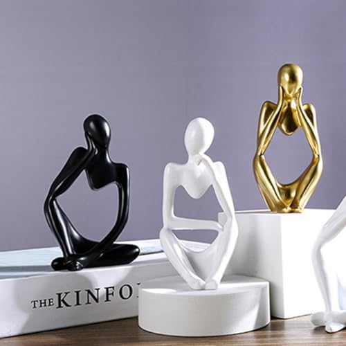 Modern Thinker Statue Home Decor Black-Right