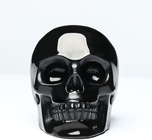 5 Inch Natural Black Obsidian Crystal Skull Statue