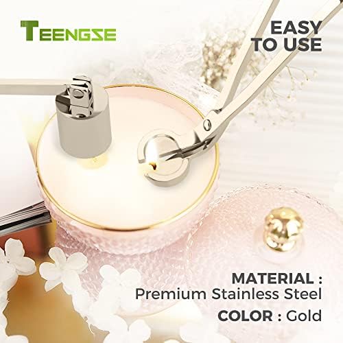 TEENGSE Gold Candle Snuffer and Wick Trimmer Set 1