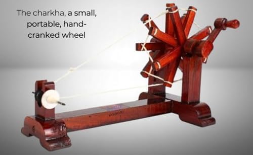 Lalit Kishori Handicraft Wooden Gandhi Charkha Sculpture 1