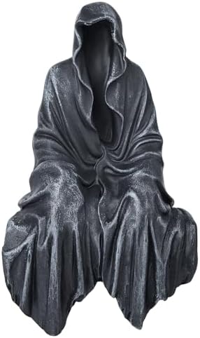 Gothic Resin Sitting Statue with Black Robe Design 1
