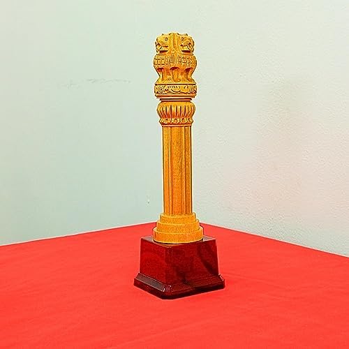 Shri Shri Wooden Ashoka Pillar 10 Inch with Stand