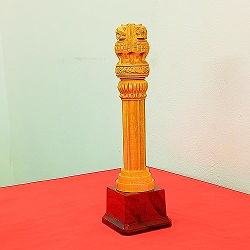 Elegant Wooden Ashoka Pillar 10 Inch with Stand
