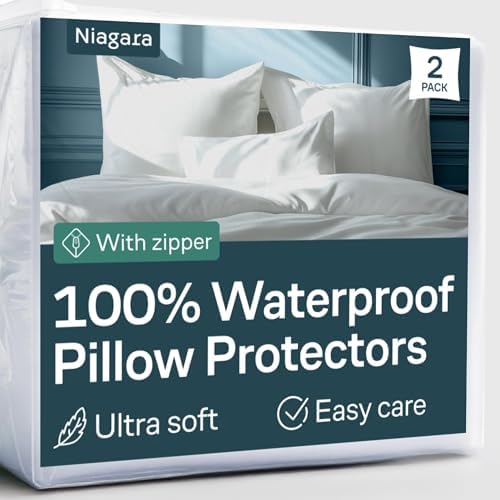 Niagara 2 Pack Waterproof Pillow Protectors King 20x36 Inches