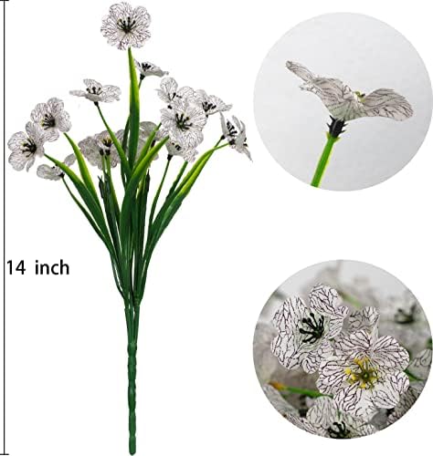 15 Stem Artificial Daffodils White UV Resistant Outdoor Decor