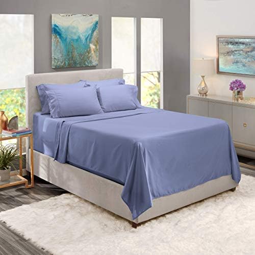 LinenEra 4 Piece Bed Sheet Set - 800 TC Steel Blue Twin XL