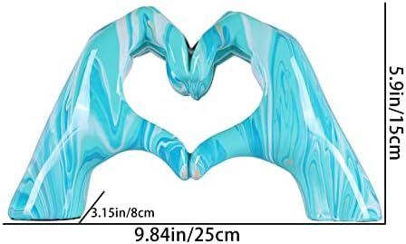 Navy Blue Hand Heart Sculpture Decor Statue