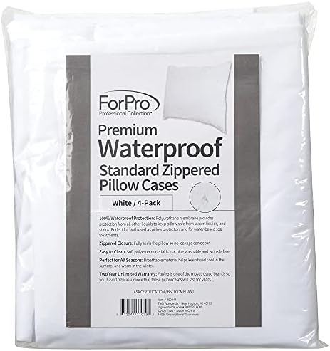 ForPro Premium Waterproof Pillow Protectors 4-Count