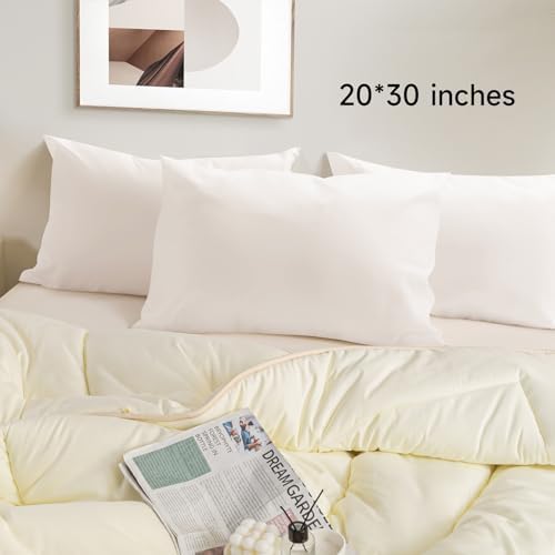 BEITE 4 Pack Pillow Case Protectors - 20x30 Inches Light Gray