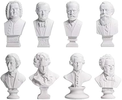 Waldosia 10-Piece Great Composers Bust Statue Set with Artemis and David