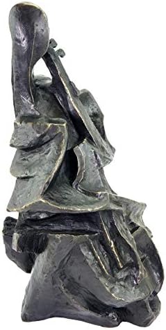 Kunst Ambiente Cello Player Bronze Statue - 47cm