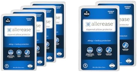 Aller-Ease Set of 4 Pillow Protectors - Moisture Wicking Allergy Protection