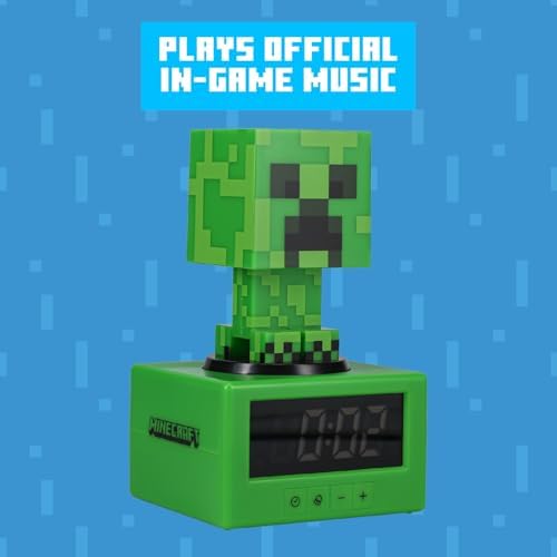 Paladone Minecraft Creeper Alarm Clock - Kids Night Light