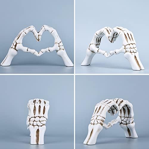 DOVDOV Hand Bone Heart Sculpture - White Decorative Statue