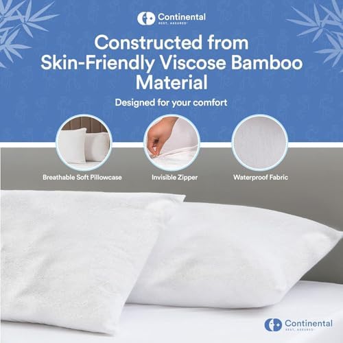 Continental Bedding Bamboo Pillow Protectors Set of 2