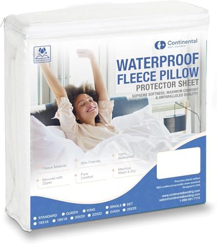 Continental Bedding Zippered Fleece Pillow Protectors