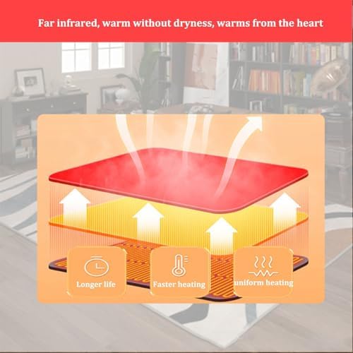 Graphene Heated Rug with 12-Hour Timer and Detachable Design