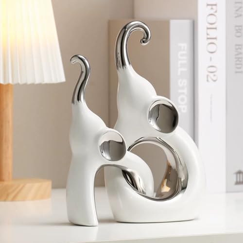 Tuioyoc Ceramic Elephant Statues Set of 2