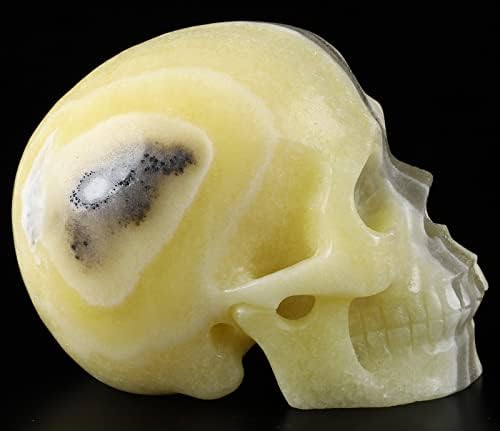 Skullis Zebra Calcite Crystal Skull Sculpture