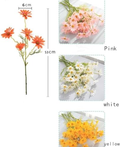 OUKEYI 10 Bundles Artificial Silk Daisy Flowers