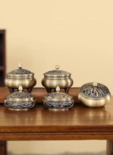 Julrybox Brass Incense Burner Classic Zen Decor Kit
